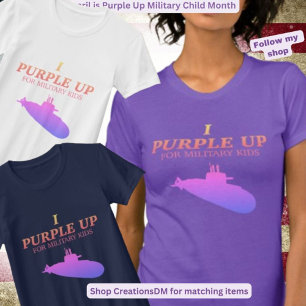 Camiseta Militares - Eu Roxo para Crianças Militares Submar