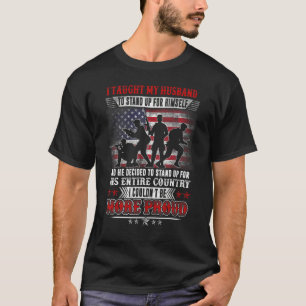 Camiseta Militares Veteranos Orgulhosos Eu Ensinei Meu Mari