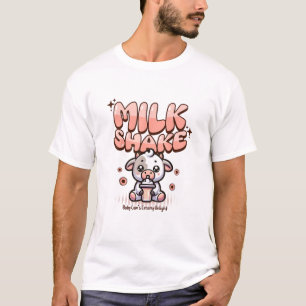 Camiseta Milkshake Cortado Sobre O Pequeno Vitelo Congelado