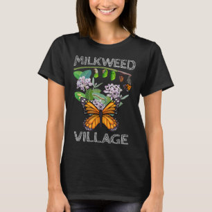 Camiseta Milkweed Village Monarch Butterfly Metamorfois