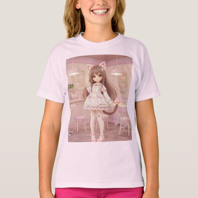 Camiseta Milky Kitten Kawaii Doll (Frente)