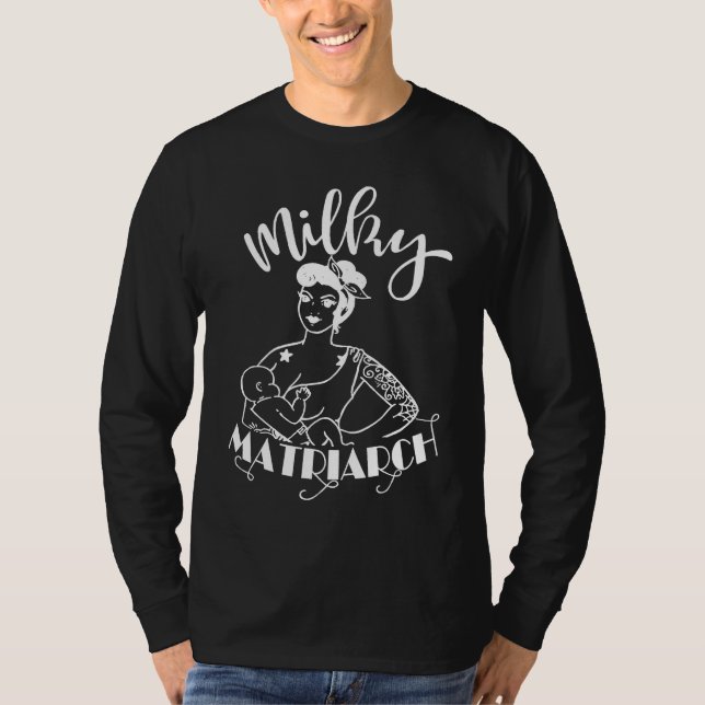 Camiseta Milky Matriararic Amamentando Mãe Vida Alimentada  (Frente)