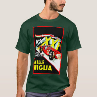 Camiseta MILLE MIGLIA Vintage Auto Racing Advertising Impre