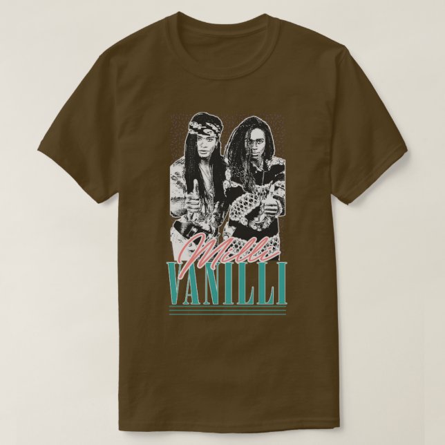 Camiseta Milli Vanilli Vintage Style 90s Design estético (Frente do Design)