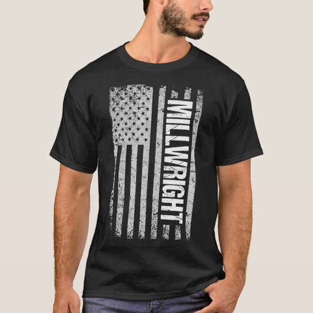 Camiseta Millwright s  American Flag Gift  (Frente)