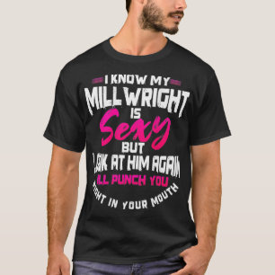 Camiseta Millwright Wife Image On Back Of Clothing _3