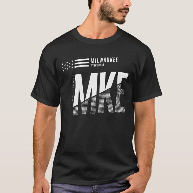 Camiseta Milwaukee MKE Classic Modern Style Wisconsin State (Frente)