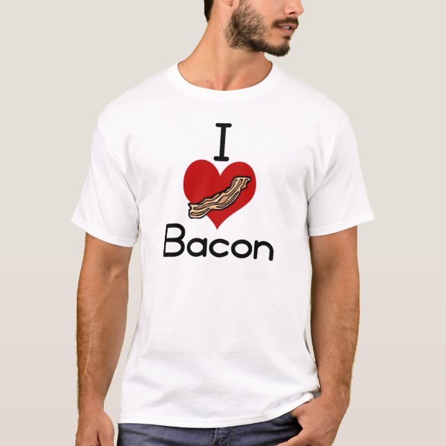 Camiseta Mim bacon do amor-coração (Frente)
