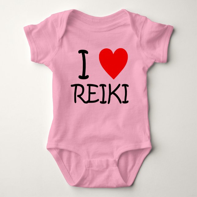 Camiseta "Mim bodysuit do jérsei do bebê de Reiki do (Frente)