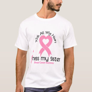 Camiseta Mim cancro da mama da senhorita Meu Irmã