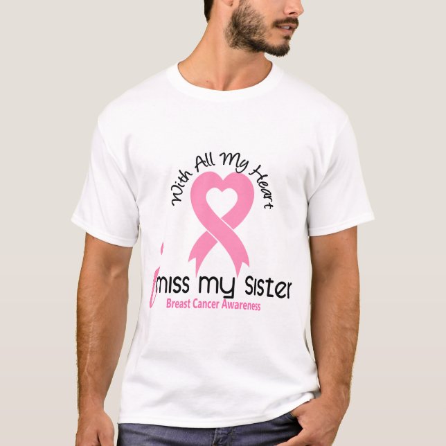 Camiseta Mim cancro da mama da senhorita Meu Irmã (Frente)