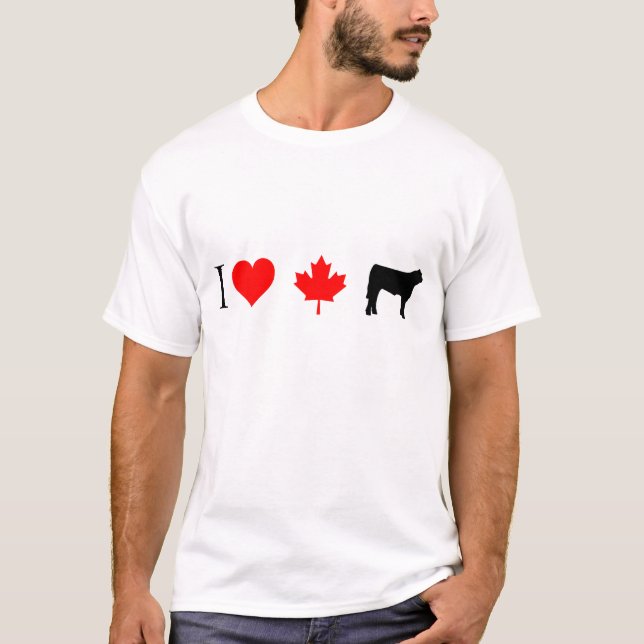 Camiseta Mim carne do canadense do coração (Frente)