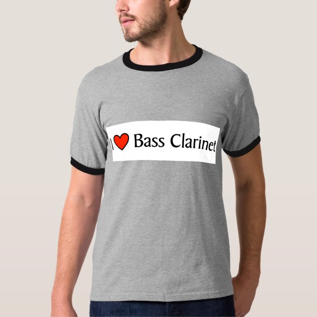 Camiseta Mim clarinete baixo do coração (Frente)