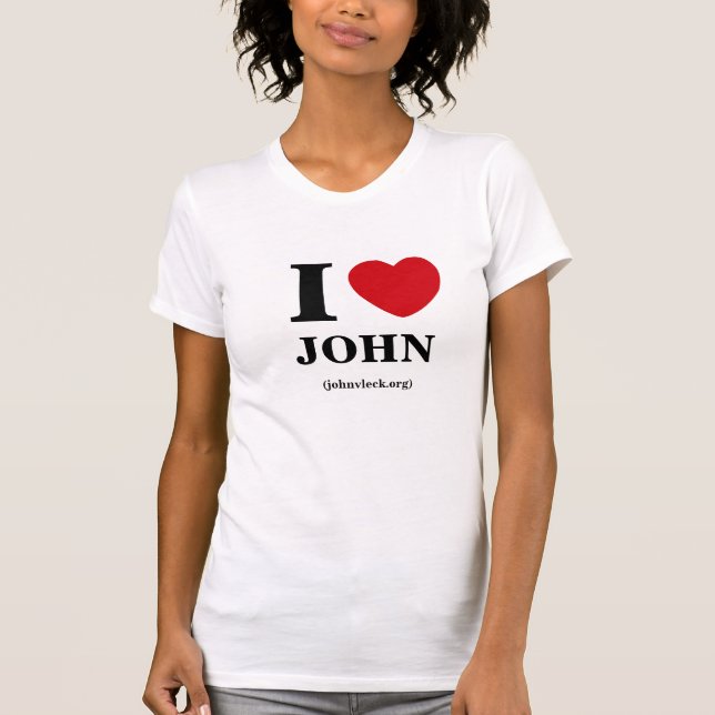 Camiseta Mim coração John, o T das mulheres (Frente)