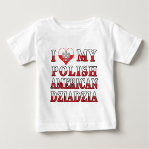 Camiseta Mim coração meu americano polonês Dziadzia