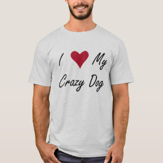 Camiseta Mim coração meu cão louco