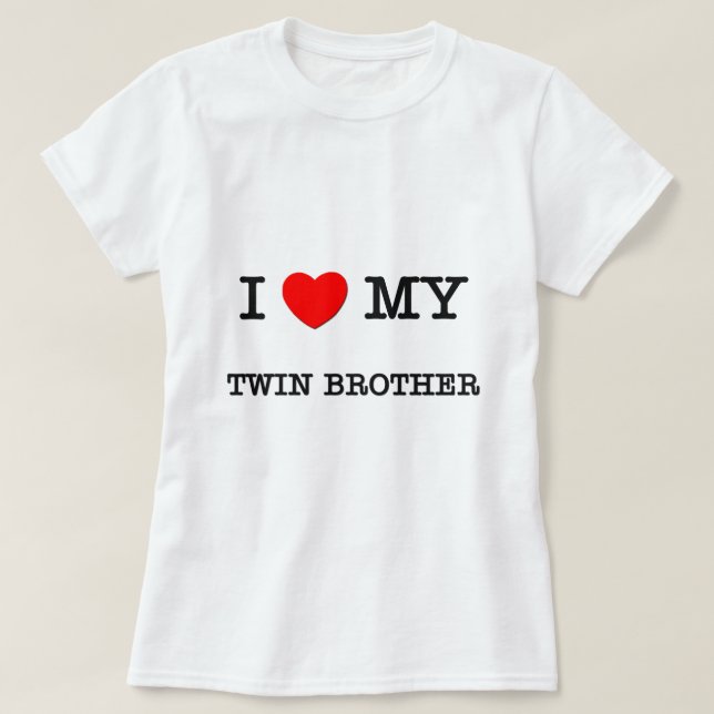 Camiseta Mim coração meu IRMÃO GÉMEO (Frente do Design)