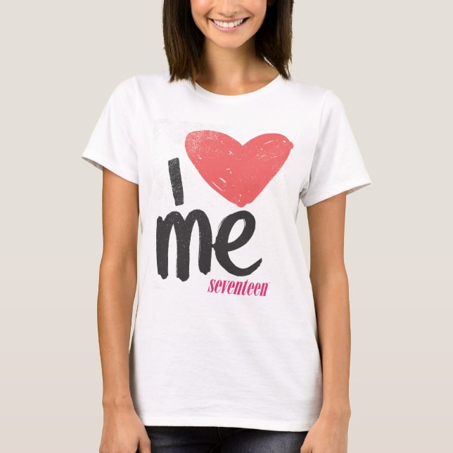 Camiseta Mim coração mim cor-de-rosa (Frente)