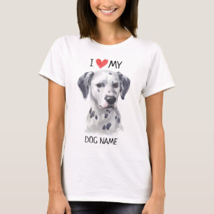 Camiseta Mim coração minha aguarela Dalmatian do animal d