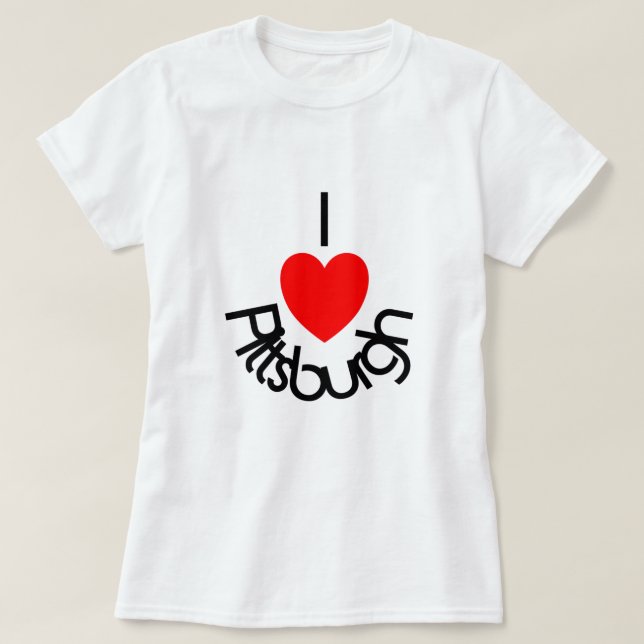 Camiseta Mim coração Pittsburgh (Frente do Design)