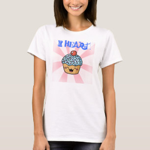 Camiseta Mim cupcakes do coração
