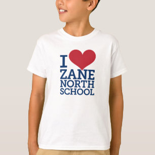 Camiseta Mim dos miúdos nortes da escola de Zane do coraç