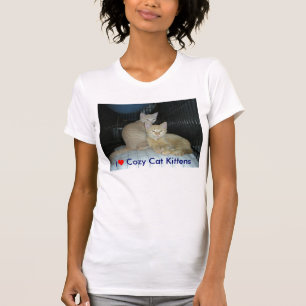 Camiseta Mim gatinhos acolhedores do gato do ♥, gatinhos