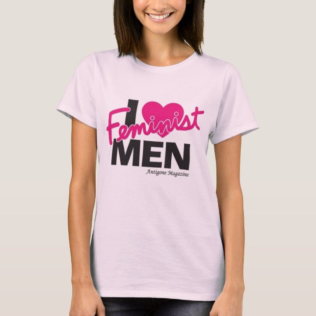 Camiseta Mim homens feministas do coração… (Frente)
