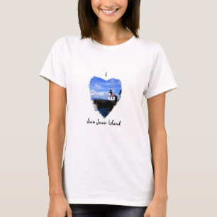 Camiseta Mim ilha de San Juan do coração
