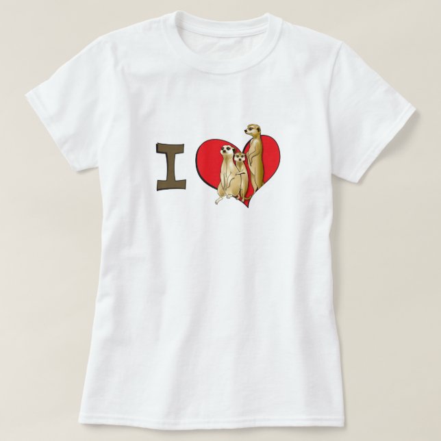 Camiseta Mim meerkats do coração (Frente do Design)
