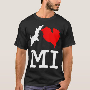 Camiseta Mim obscuridade do MI do ♥ (coração Michigan de