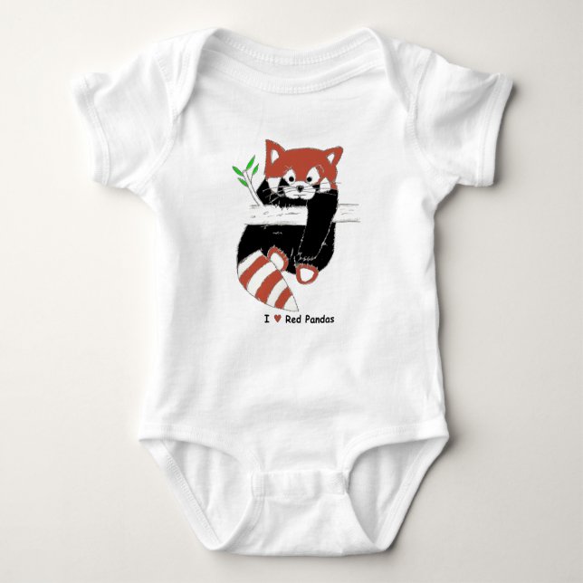 Camiseta Mim pandas vermelhas do coração (Frente)