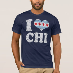 Camiseta Mim QUI da bandeira de Chicago do coração