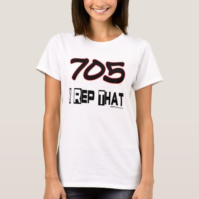 Camiseta Mim representante esse código de área 705 (Frente)