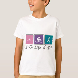 Camiseta mim tri como uma menina (Triathlete)