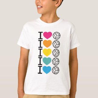 Camiseta Mim voleibol do coração - arco-íris