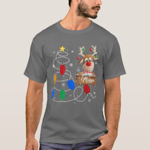Camiseta Mima Reindeer Lights Árvore de Natal Fita Cristma