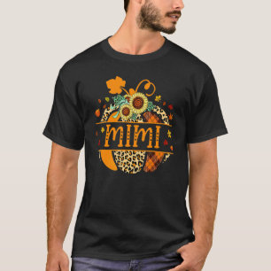 Camiseta Mimi Abóbora Mulheres Dia de Ação de Graças Leopar