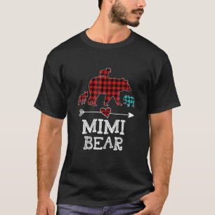 Camiseta Mimi Bear Christmas Pajama Red Xadrez Buffalo