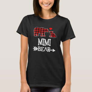 Camiseta Mimi Bear Christmas Pajama Red Xadrez Buffalo