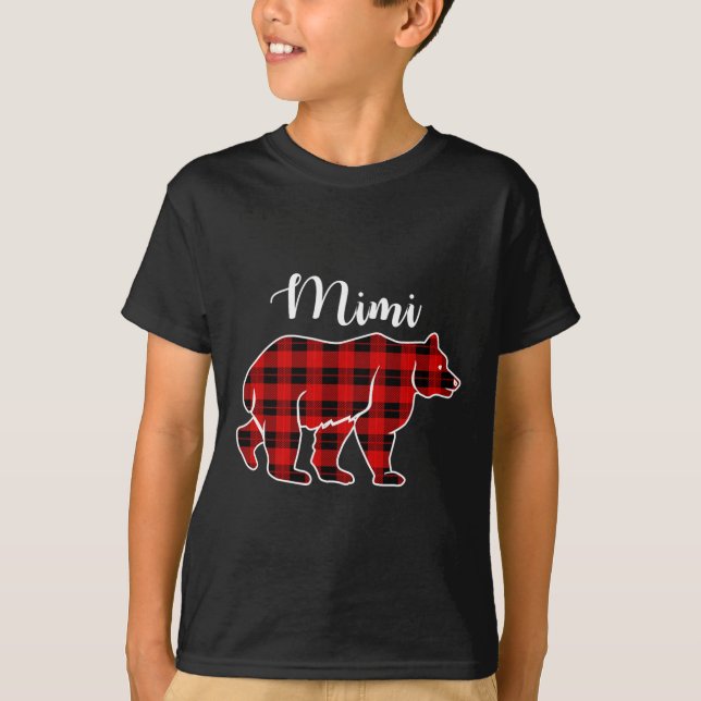 Camiseta Mimi Bear Red Xadrez Fama de Natal (Frente)