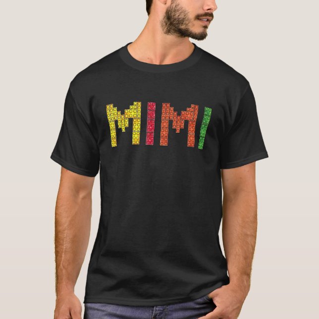 Camiseta Mimi Brick Master Builder Building Blocks Família  (Frente)