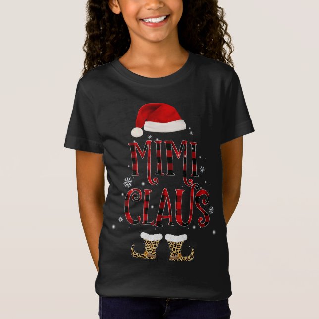 Camiseta Mimi Claus Leopard Papais noeis de Natal Presente  (Frente)