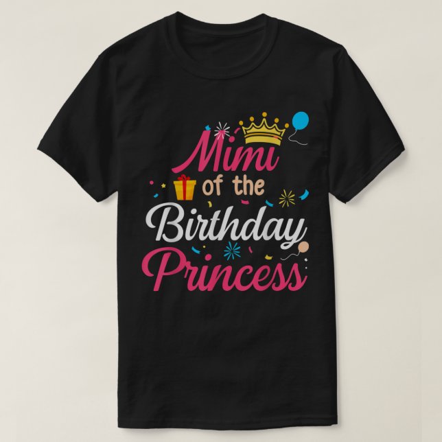 Camiseta Mimi Da Princesa De Aniversário, Bonita Mãe (Frente do Design)