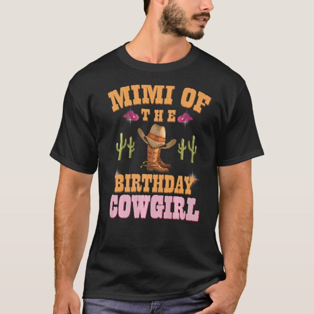 Camiseta Mimi da Vaqueira de Aniversário Meninas Tema Weste (Frente)