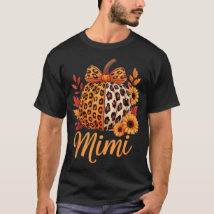 Camiseta Mimi Dia de Ação de Graças Leopardo Abóbora Girass