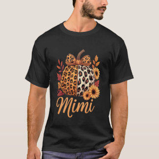 Camiseta Mimi Dia de Ação de Graças Leopardo Abóbora Girass