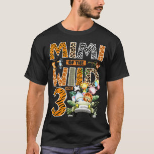 Camiseta Mimi dos três selvagens 3º aniversário menino safa