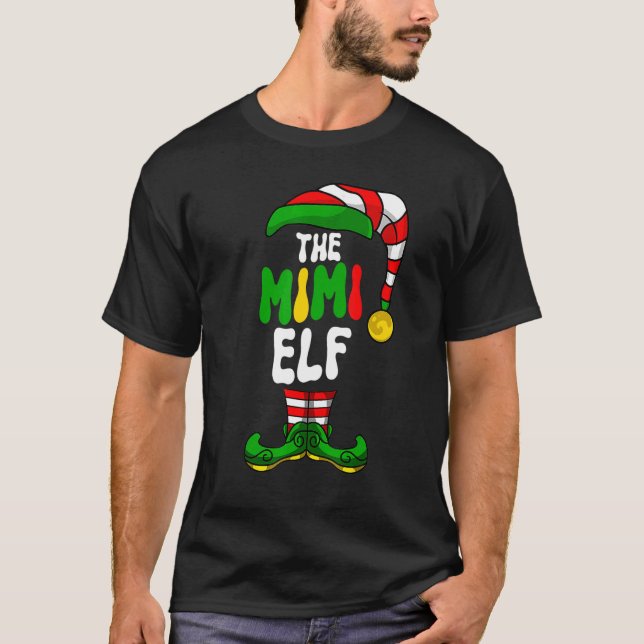 Camiseta Mimi Elf Pajama Matching Group Natal Holiday G (Frente)