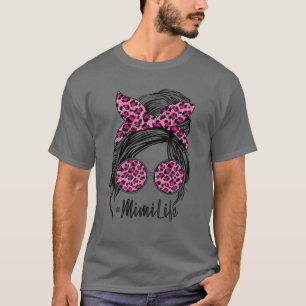 Camiseta Mimi Life Hair Bandana Óculos Leopardo Funny Moth